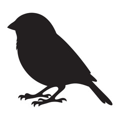 Minimalist Black Sparrow Silhouette Illustration