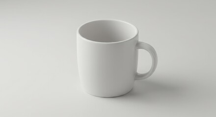 Plain White Coffee Mug on Light Background for Mockup Use