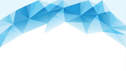 Abstract blue polygonal shapes forming a geometric pattern against a clean white background design element