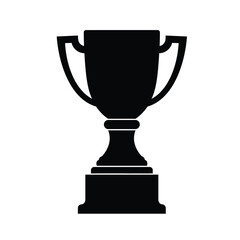 Black silhouette of a trophy cup with handles award