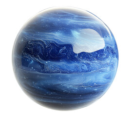 A blue planet with a blue and white swirl pattern