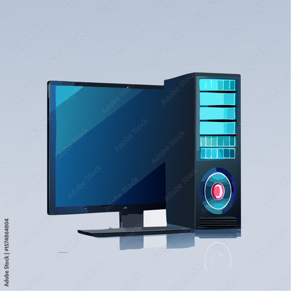 Fototapete futuristic digital interface with display controls and data visualization