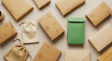 Various Eco-Friendly Packaging Options on a Neutral Background