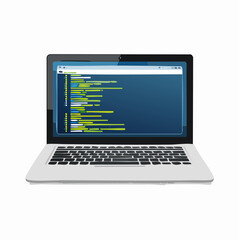 Laptop Displaying Code A Detailed Illustration of Software Development