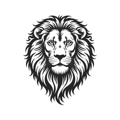 Fototapeta premium silhouette vector black and white lion head