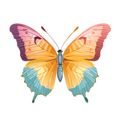 Fototapeta premium Colorful Butterfly Icon Isolated on a Transparent Background
