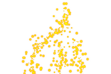 Golden Sparkles, Bright Yellow Dust Particles on transparent background, Glowing fire embers and particles, sparks flying upward