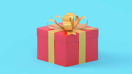 gift box with ribbon  isometric illustration Web Banner, Party poster, advertising brochure, flyer, FAQ or frequently asked questions, minimal concept, 3d render illustration, clipping path