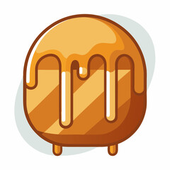 Stylized illustration of a pot of dripping honey with a light blue shadow