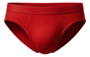 Men's low-rise briefs in a bold red with a contoured pouch