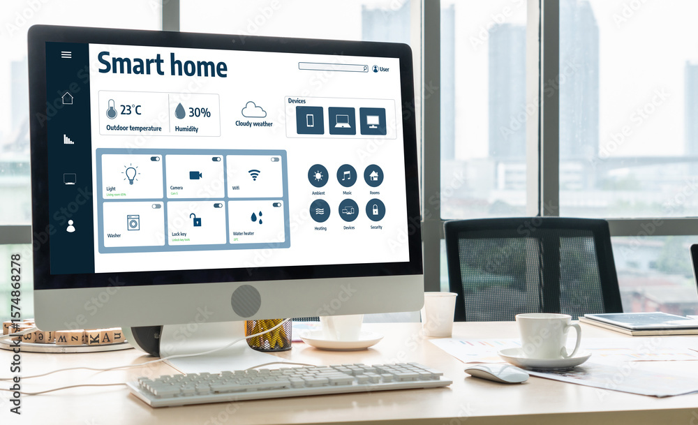 Poster smart home technology, centric remote control system with digital dashboard for air conditioning, sa