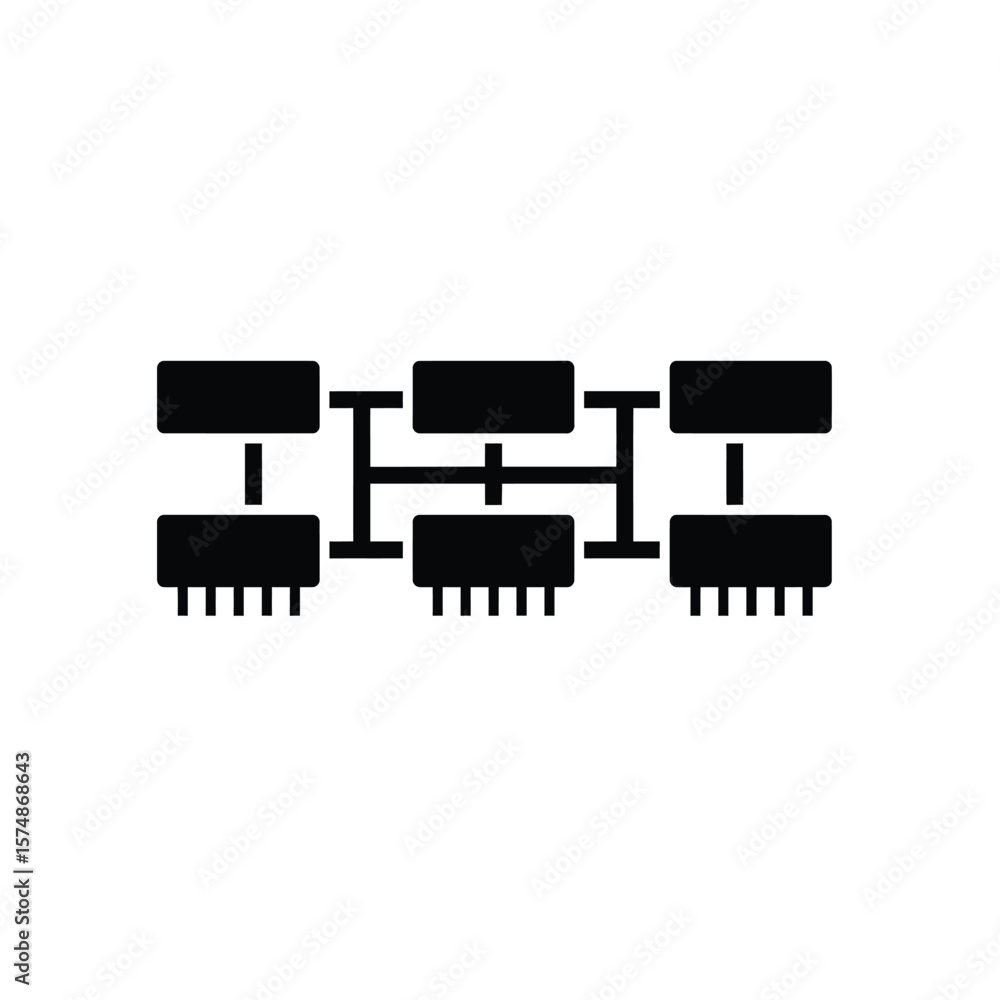 Poster black modular board setup icon network connection
