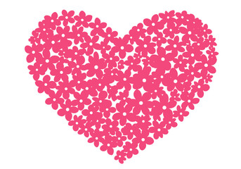 Floral Heart Shape Pink Flowers Arranged in a Heart Design.