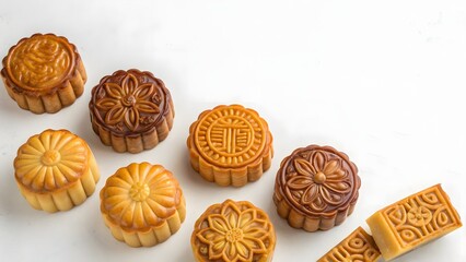 Mooncake Seamless Border Composition