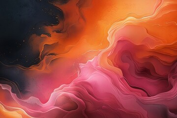 Abstract dark background with orange and pink gradient.


