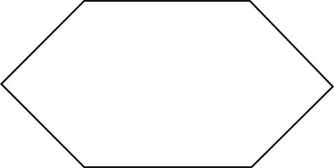 Arrow block convex outline with transparent background 