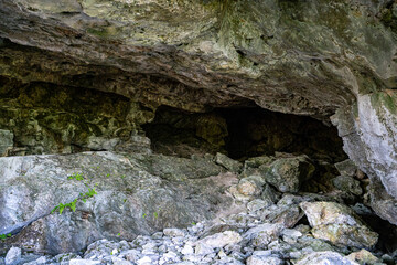 View of cave entrance on Flowerpot Island in Tobermory.