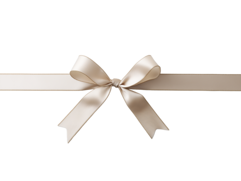 PNG a single elegant satin ribbon tied in a bow shape, placed neatly on a transparent background, top-down view, soft natural lighting, clean and minimal composition