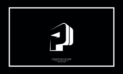 Alphabet letters P or PP logo monogram