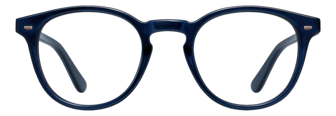 Classic blue reading glasses with soft-touch temple tips