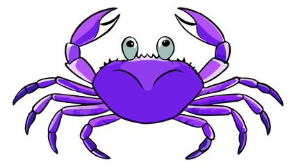 Fototapeta premium A cheerful crab with big claws and eyes, ready for adventures