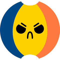 Fototapeta premium Beach Ball Angry Face Cartoon