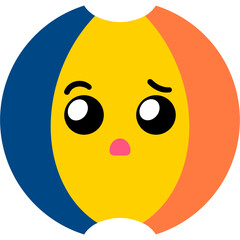 Beach Ball Confused Face Cartoon