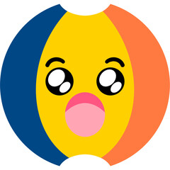 Beach Ball Surprised Face Cartoon