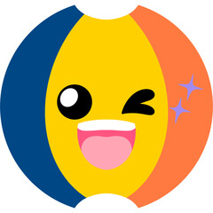 Beach Ball Wink Face Cartoon
