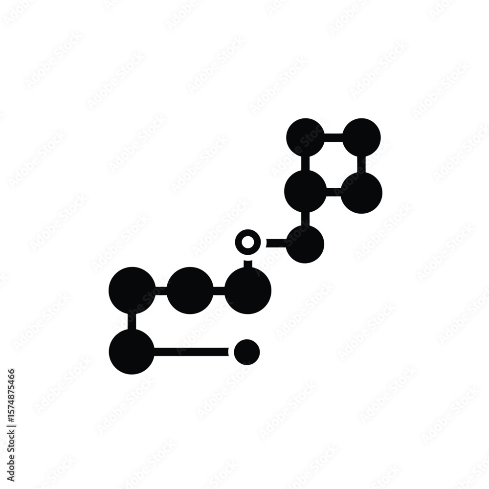 Poster black connected circles icon on white background vector