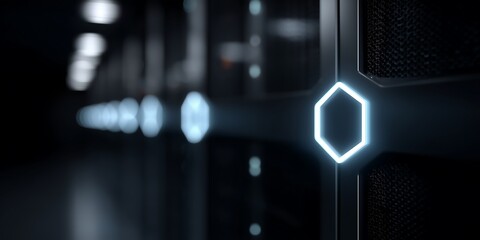 AI security checks in a data center with holographic security icons