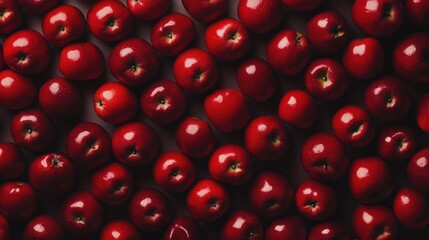 Red apples arranged in a pattern, top view