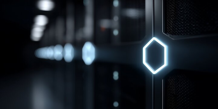 AI security checks in a data center with holographic security icons