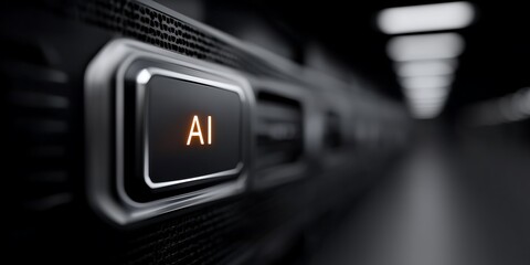 AI security checks in a data center with holographic security icons