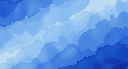 Abstract Blue Watercolor Texture with Diagonal Layers and Artistic Style