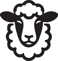 A simple sheep head silhouette lineart vector illustration.