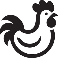 A simple chicken silhouette logo vector illustration.