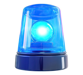 Blue siren light isolated on transparent background