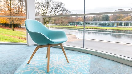 Modern corporate lounge design office space interior photography urban environment aesthetic view comfortable seating