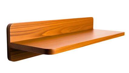 Wooden Wall Shelf Isolated on White Background
