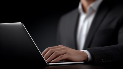 AI automation and API automation. Data transfer through system integration. Intelligent process automation technology solutions. Businessman using laptop computer for managing automation