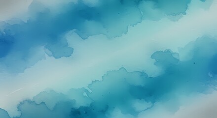 Abstract Blue Watercolor Background Azure Sky Gradient Artistic Texture