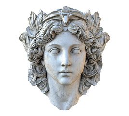 A statue of a woman with a crown of leaves on her head