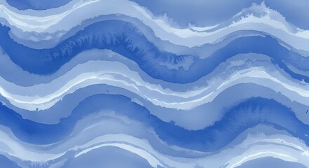 Watercolor Blue Wave Pattern Abstract Background Design