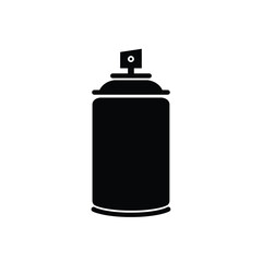 Black silhouette of a spray paint can icon aerosol