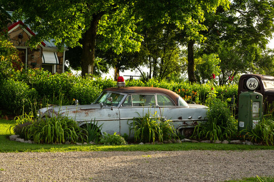 Ash Grove, Missouri USA - June 18th, 2025: Gary&rsquo;s Gay Parita vintage service station and tourist attraction on historic Route 66.