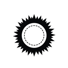 Black silhouette sun with dashed circle icon symbol