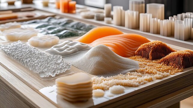 Masterful portrayal of tactile design emphasizing material textures haptic feedback and sensory engagement in physical and digital interfaces