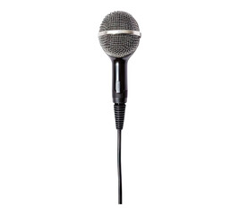 Obraz premium Microphone with cable isolated on transparent background