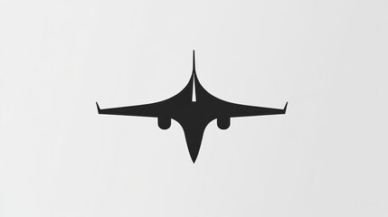 Black airplane on white background, perfect for travel, transportation, aviation